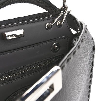 Fendi Cuoio Romano Selleria Macro Stitching Mini Peekaboo I SEE U Iconic Satchel Argento 11 of 11