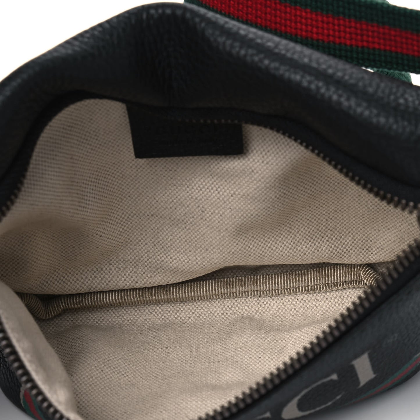 Grained Calfskin Small Logo Belt Bag Black