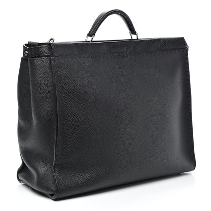 Fendi Cuoio Romano Selleria Monster Eyes Inlay Large Mens Peekaboo Iconic Essential Satchel Black Sunflower 2 of 8