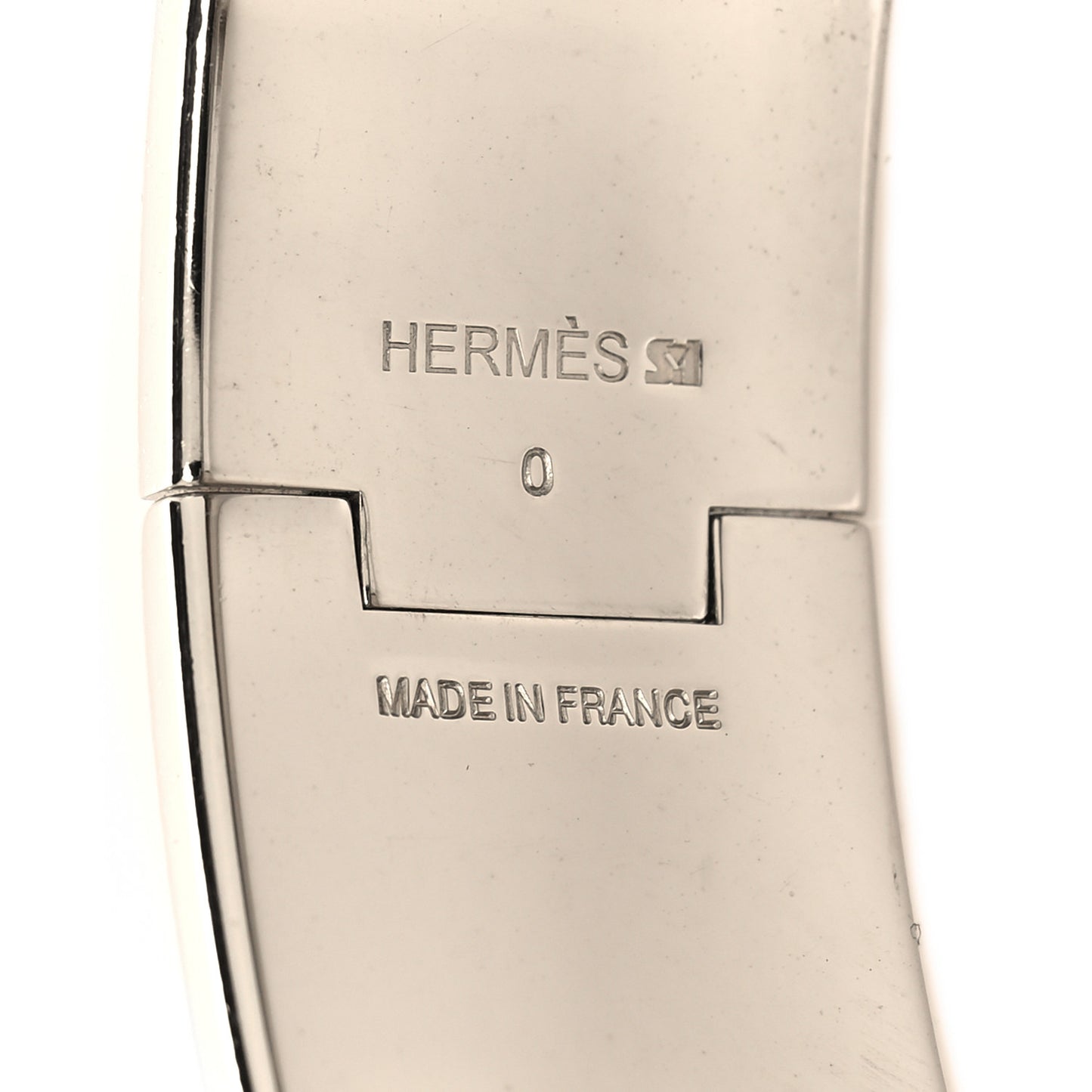 Enamel Wide Clic Clac H Bracelet GM Blanc Marron Glace