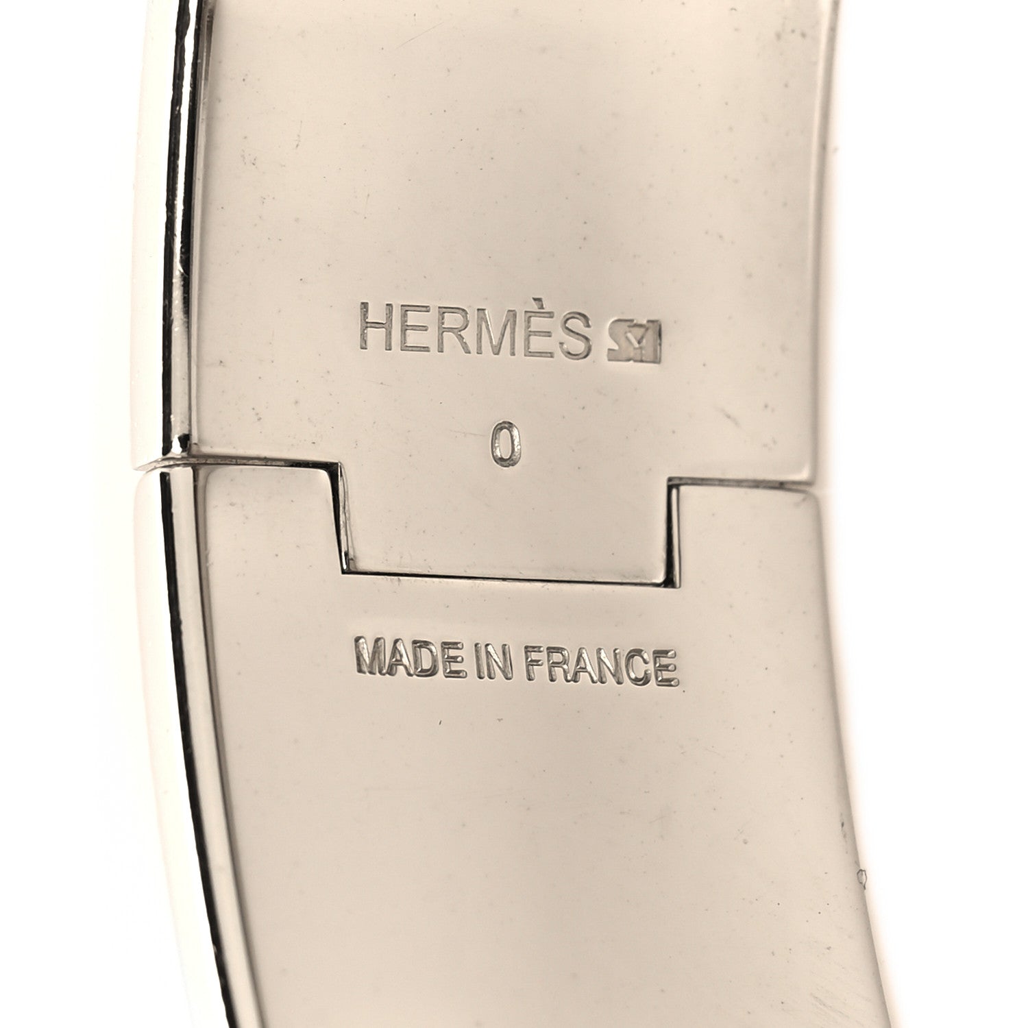 Hermes Enamel Wide Clic Clac H Bracelet GM Blanc Marron Glace 4 of 4