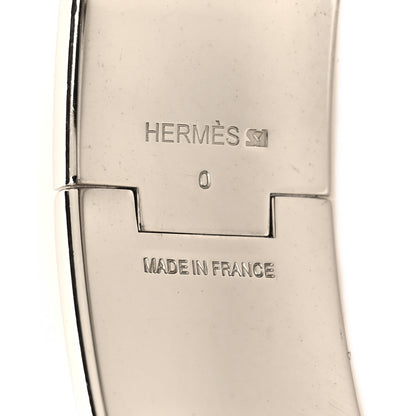 Hermes Enamel Wide Clic Clac H Bracelet GM Blanc Marron Glace 4 of 4