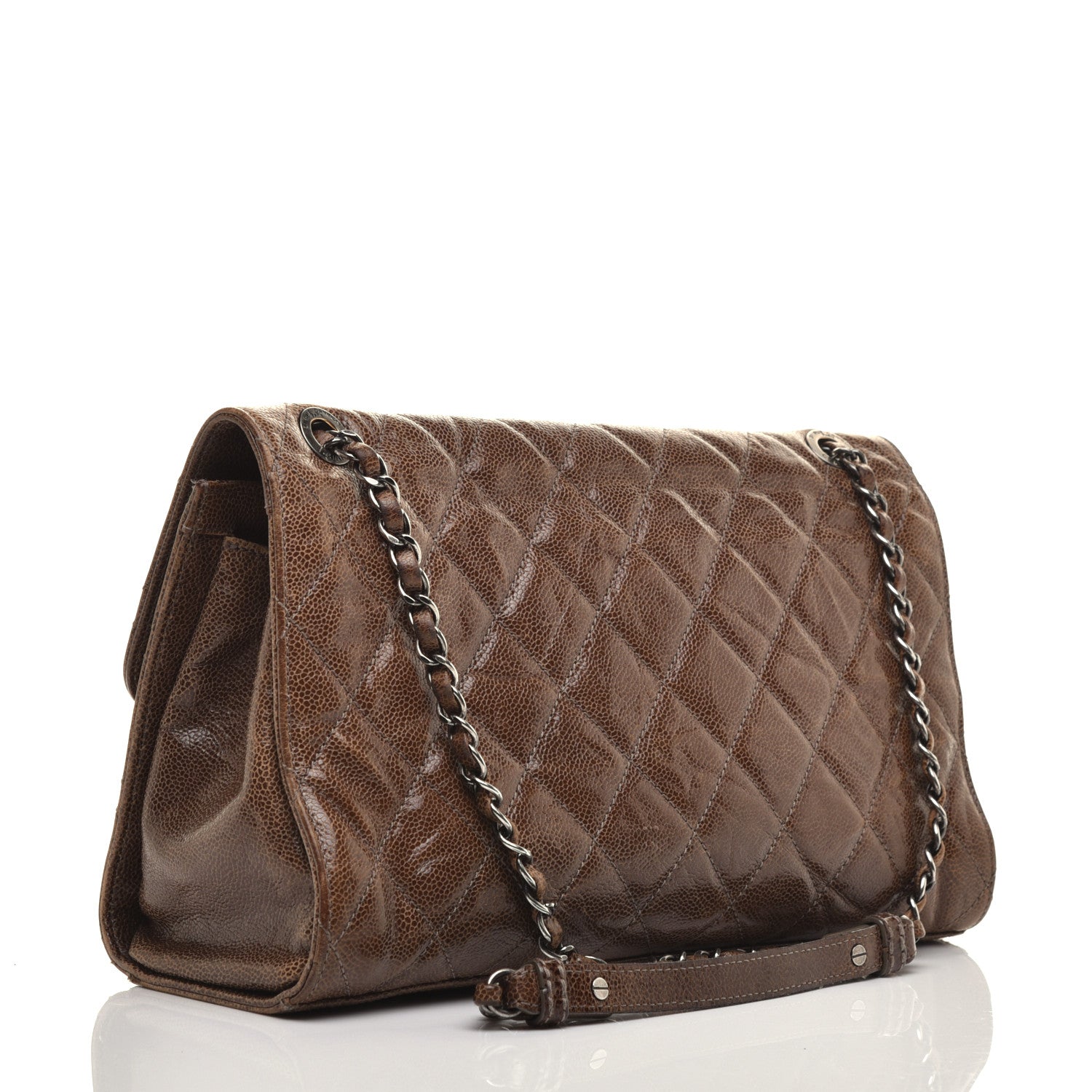 Chanel Crumpled Grained Calfskin Jumbo CC Crave Flap Beige 3 of 10