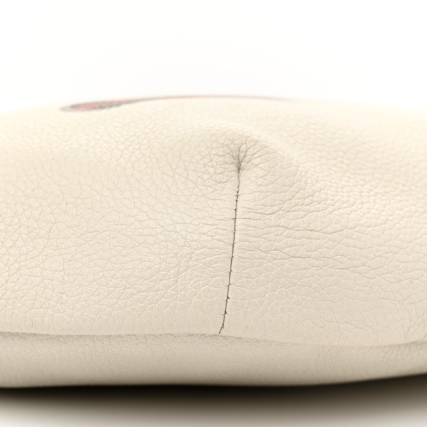Grained Calfskin Logo Belt Bag White