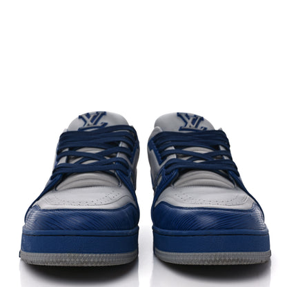Louis Vuitton Calfskin Epi Mens LV Trainer Sneakers 10.5 Blue 2 of 9