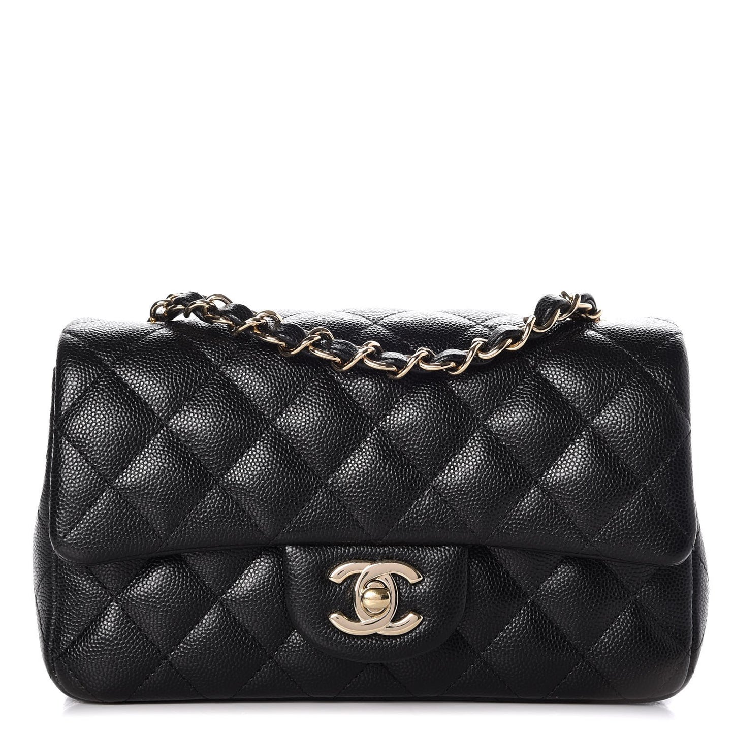 Caviar Quilted Mini Rectangular Flap Black