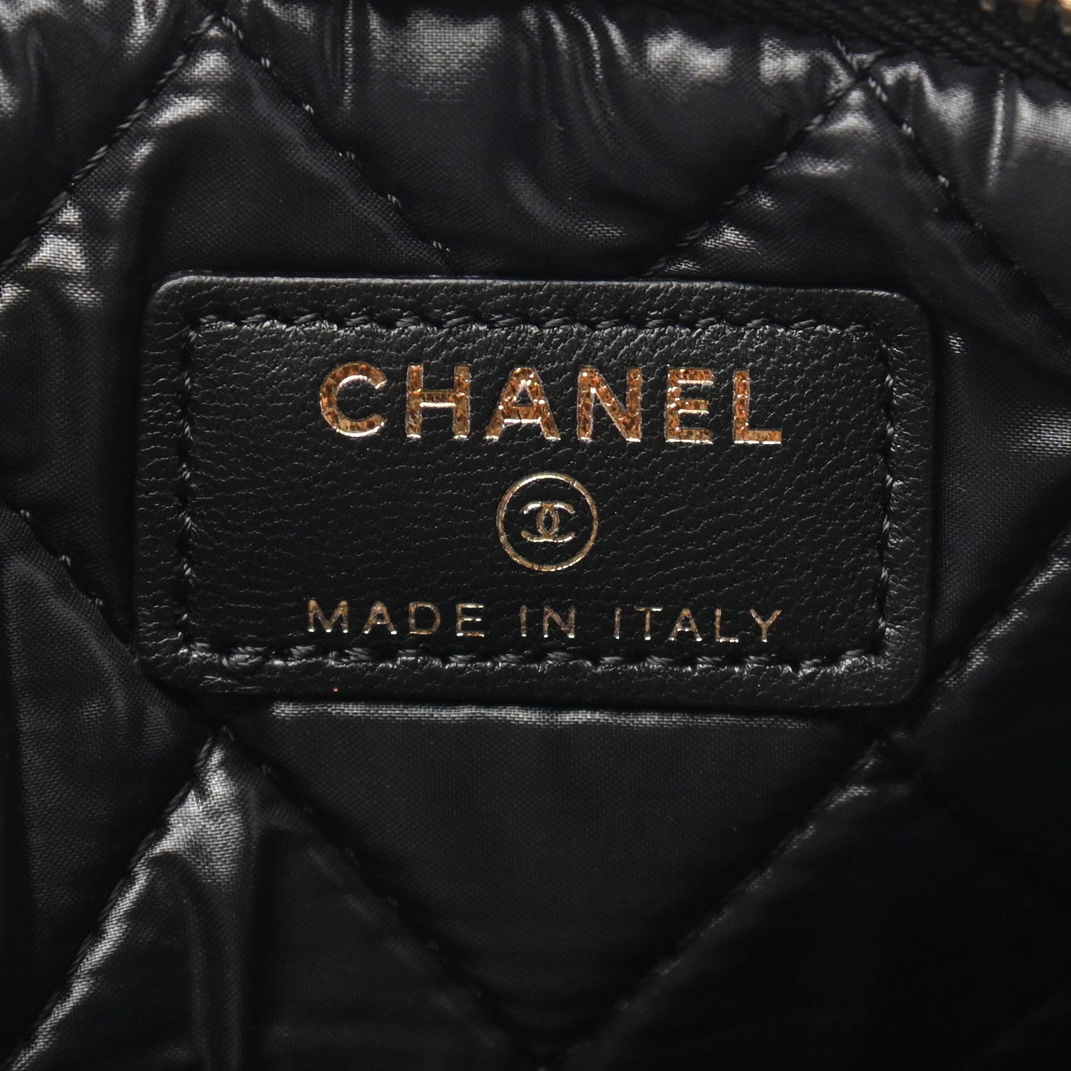 Chanel Lambskin Quilted Beauty CC Boy Clutch Black 6 of 9