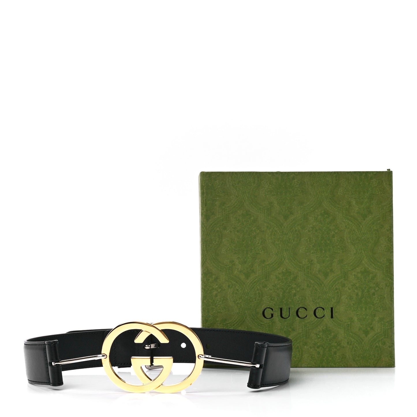 Calfskin Interlocking G Buckle Belt 65 26 Black