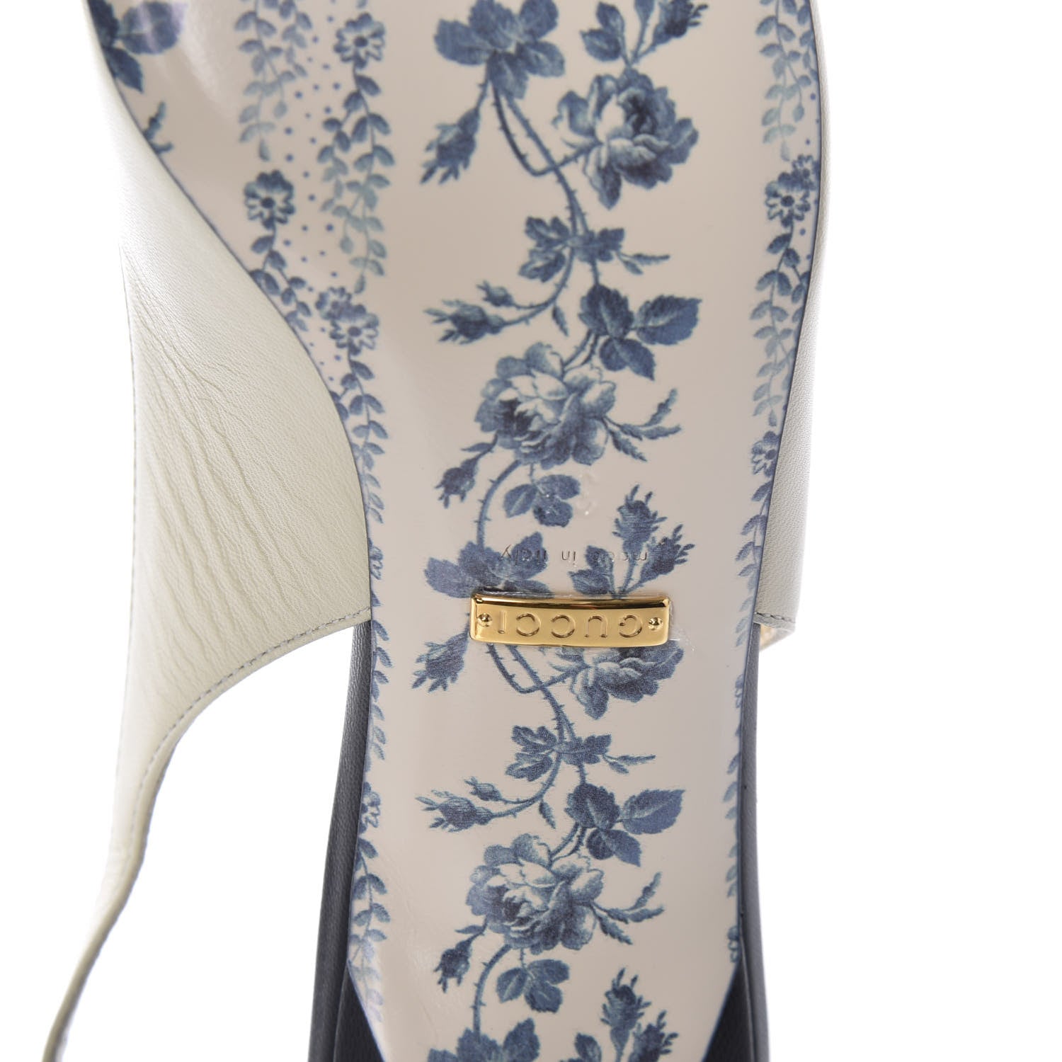Gucci Malaga Kid Web Bow Jane Low Heel Slingback Pumps 36 Off White 9 of 11