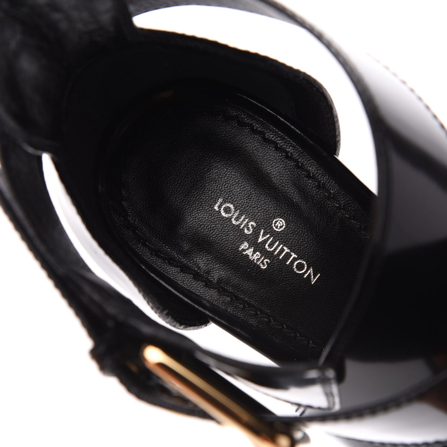Glazed Calfskin Monogram Star Trail Sandals 40 Black