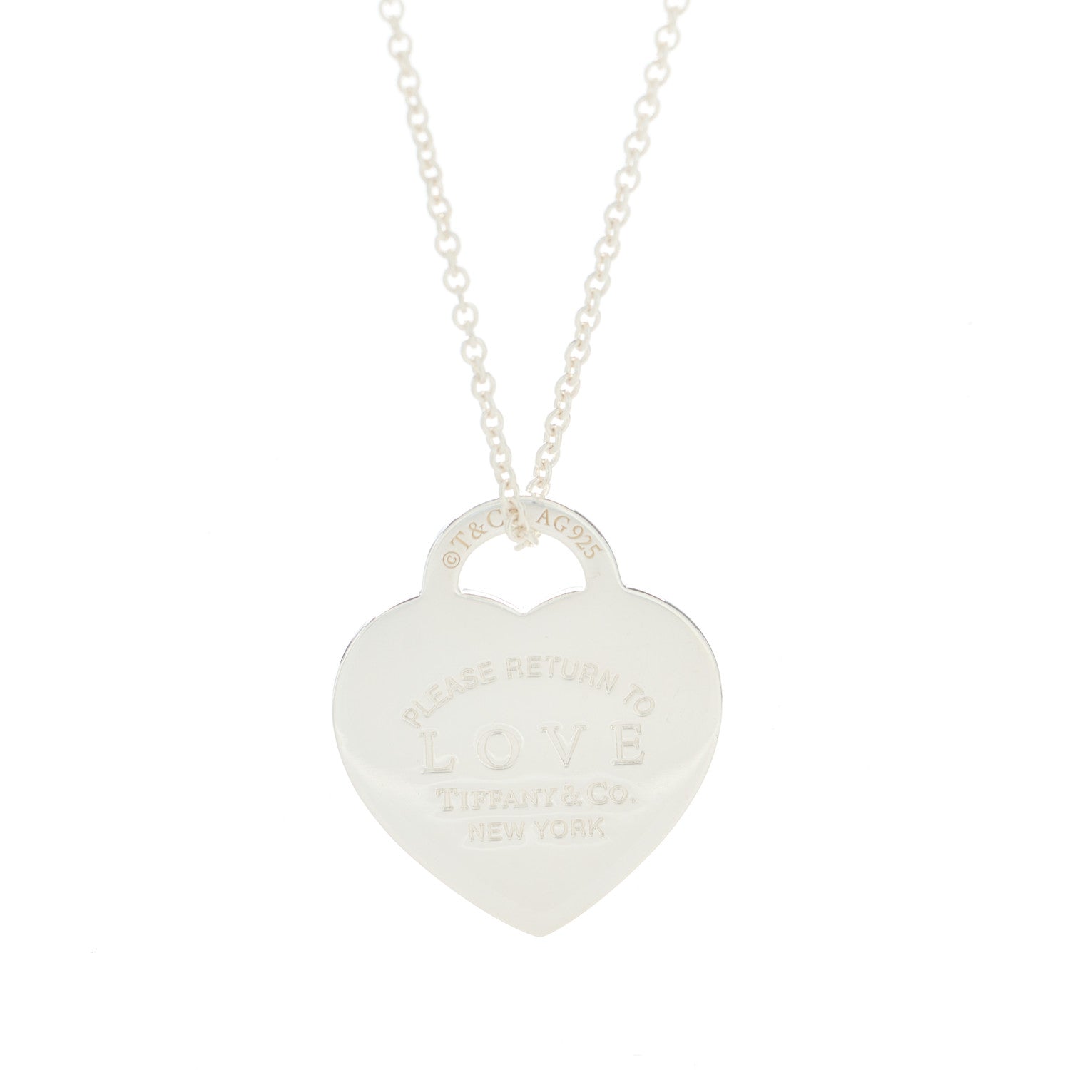 Tiffany Sterling Silver Return To Tiffany Love Pendant Necklace 4 of 5
