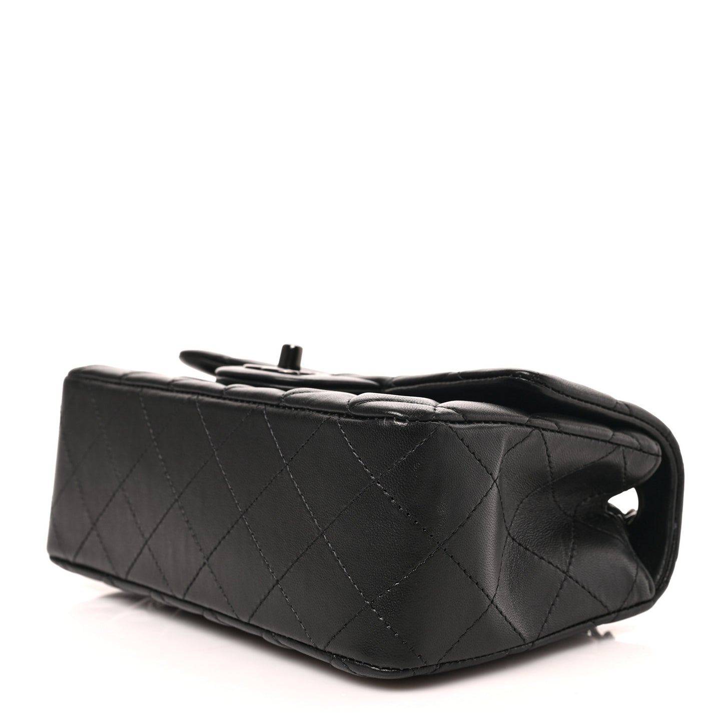 Lambskin Quilted Mini Rectangular Flap So Black