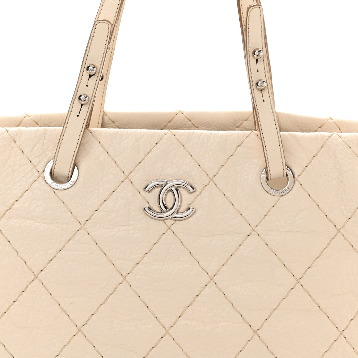 Chanel Glazed Calfskin Large On The Road Tote Beige Clair 9 of 12