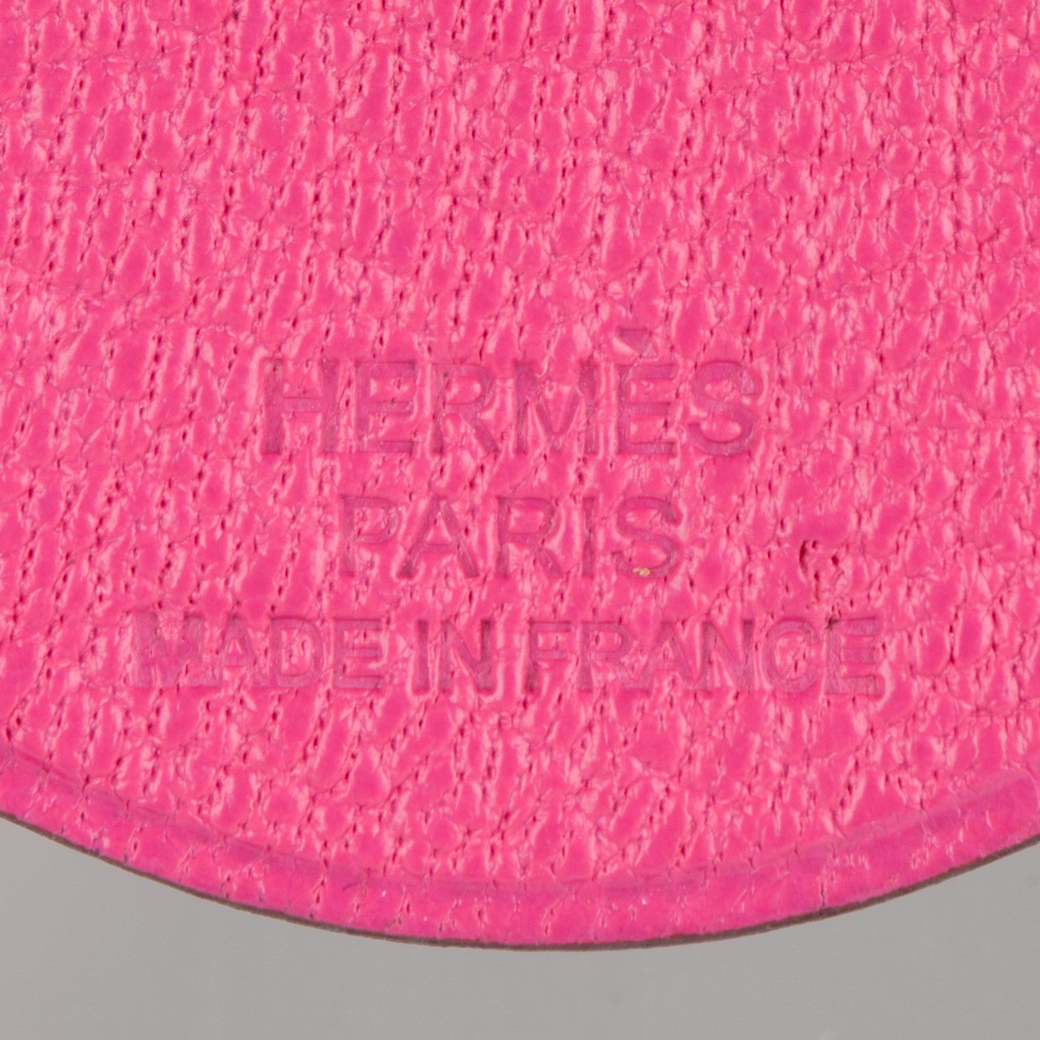Hermes Chevre Mysore Pig Key Chain Pink Rose Shocking 3 of 4