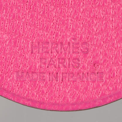 Hermes Chevre Mysore Pig Key Chain Pink Rose Shocking 3 of 4