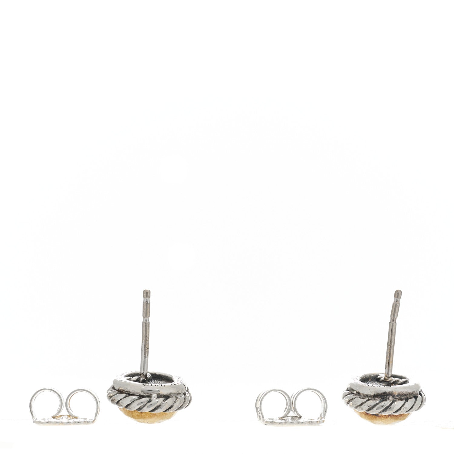 David Yurman Sterling Silver 18K Yellow Gold Petite Chatelaine Earrings 3 of 4