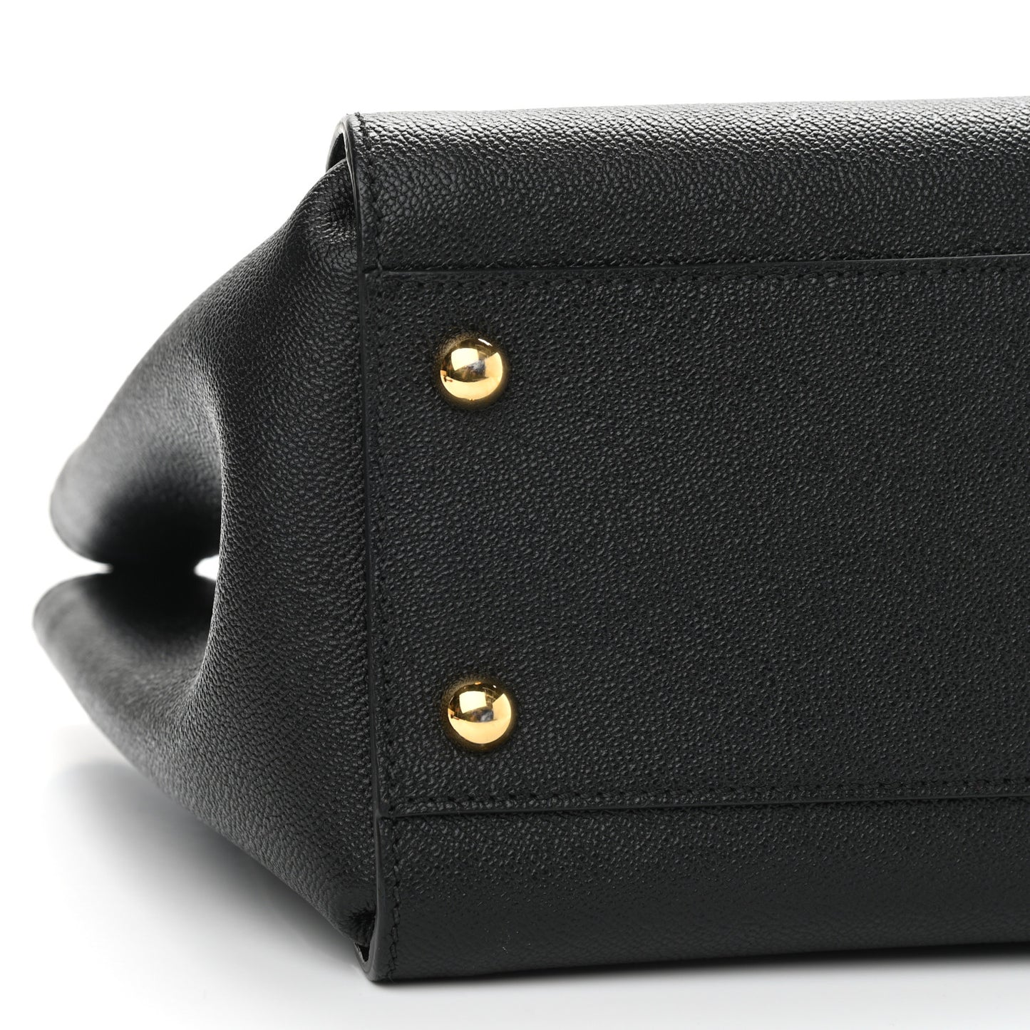 Soft Grain Calfskin Medium Buckle Tote Black