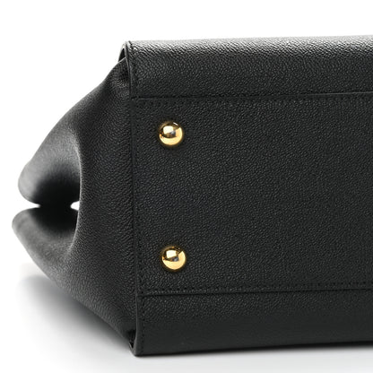 Burberry Soft Grain Calfskin Medium Buckle Tote Black 9 of 10
