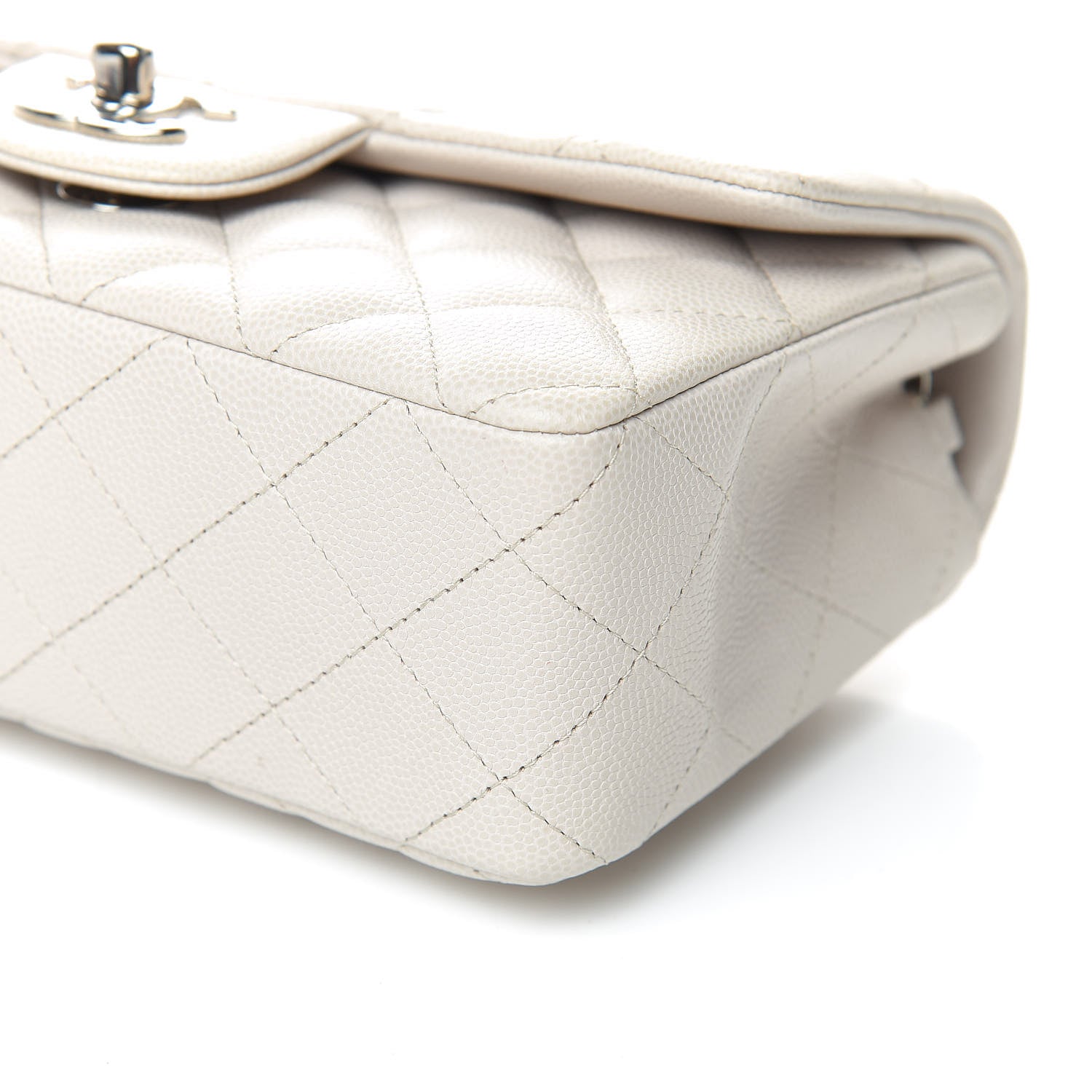 Chanel Caviar Quilted Mini Rectangular Flap Ivory 9 of 10
