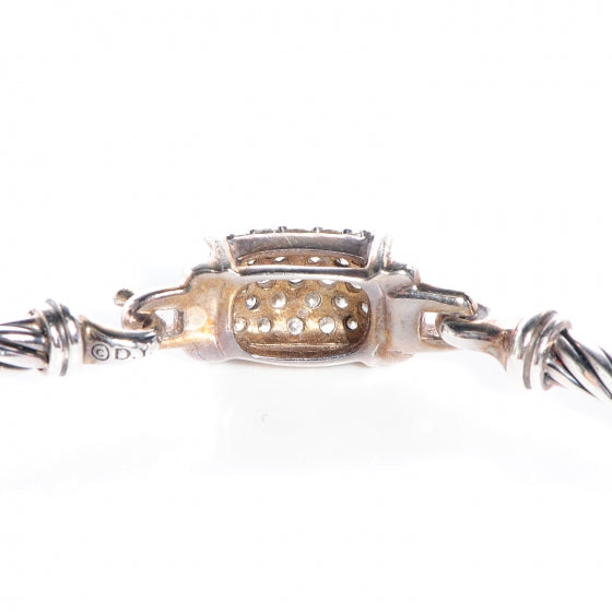 David Yurman Sterling Silver Diamond 3mm Small Wheaton Bracelet 6 of 6