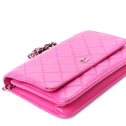 Chanel Caviar Quilted Wallet on Chain WOC Pink 10 of 13
