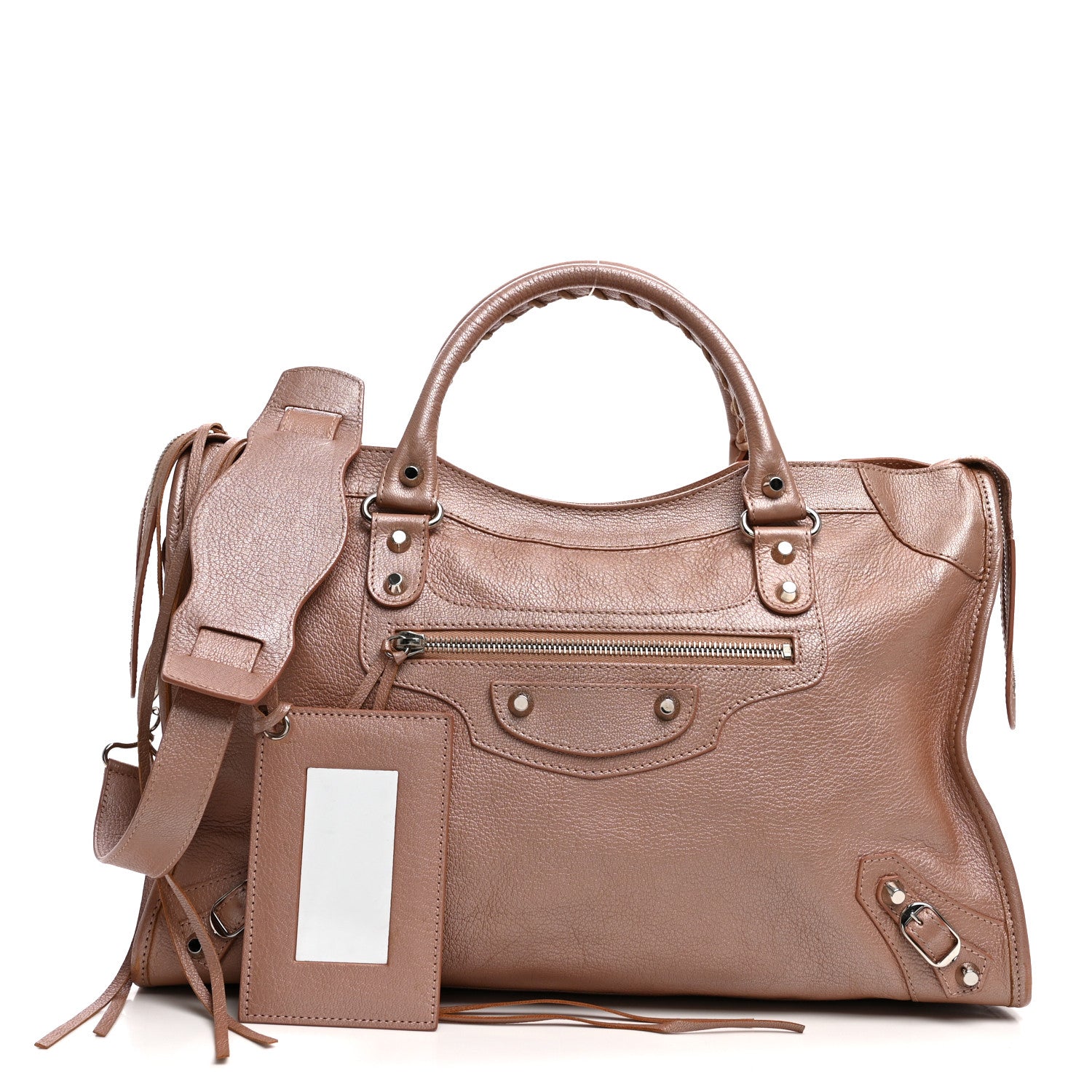 Balenciaga Pearlescent Goatskin Classic Palladium Hardware City Rose Rose Light 3 of 11