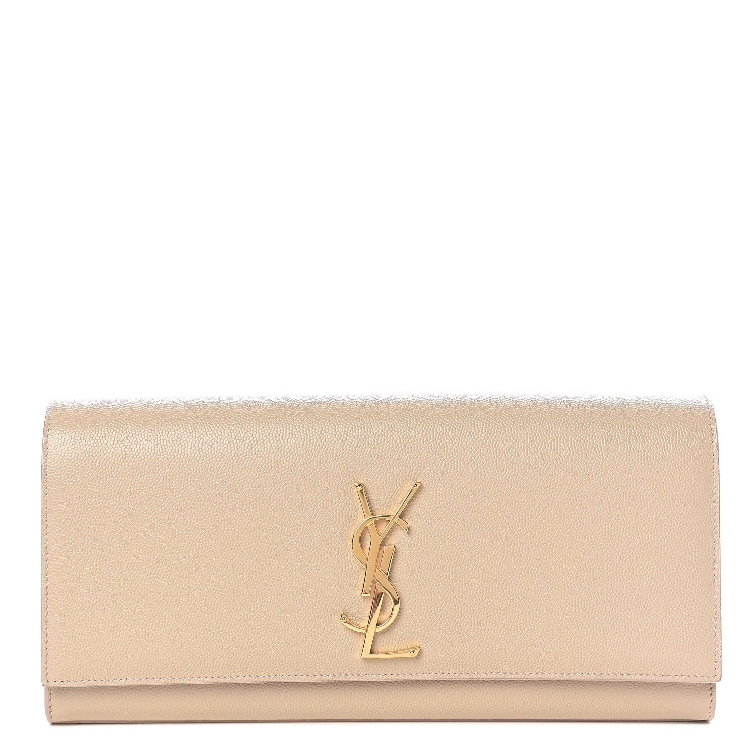 Saint Laurent Grain De Poudre Classic Monogram Cassandre Clutch Nude 1 of 7