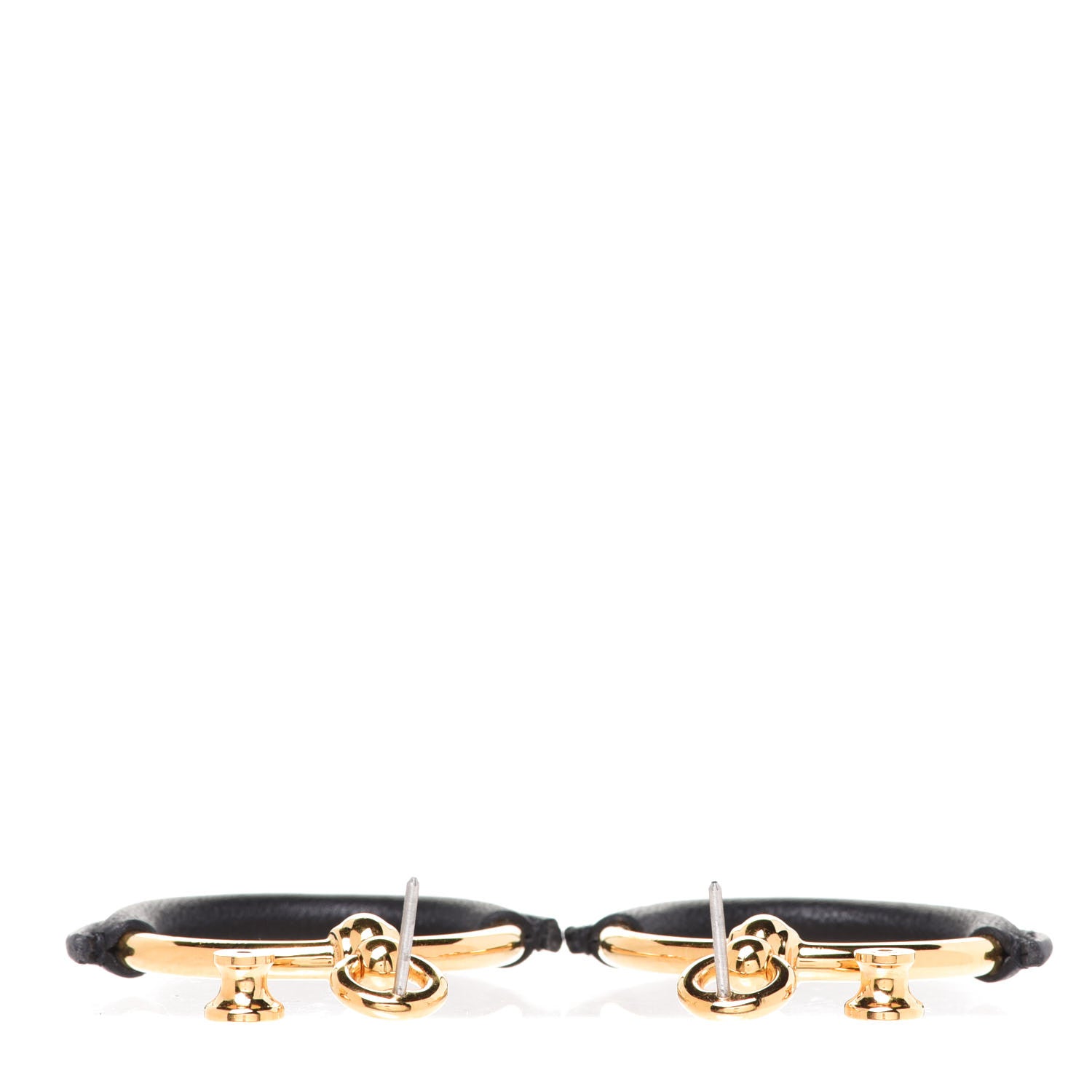 Hermes Swift Loop Earrings Gold Black 3 of 6