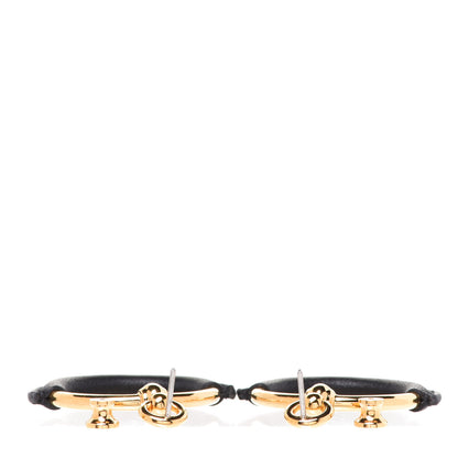 Hermes Swift Loop Earrings Gold Black 3 of 6