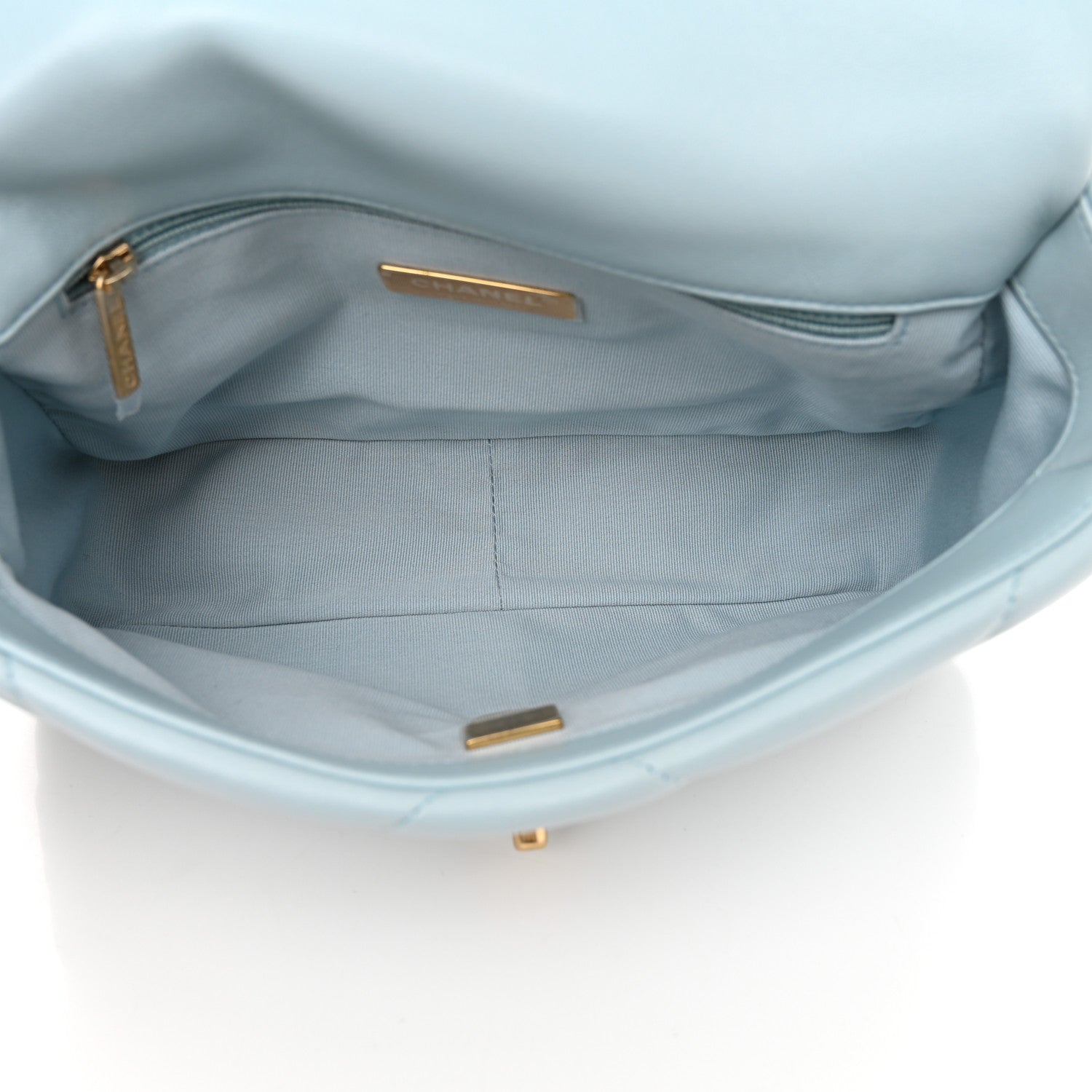 Chanel Lambskin Quilted Medium Chanel 19 Flap Light Blue 5 of 11