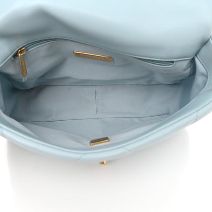 Chanel Lambskin Quilted Medium Chanel 19 Flap Light Blue 5 of 11