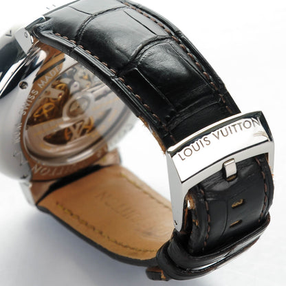 Louis Vuitton Stainless Steel Alligator 41mm Tambour Chronograph Automatic Watch Brown 5 of 10