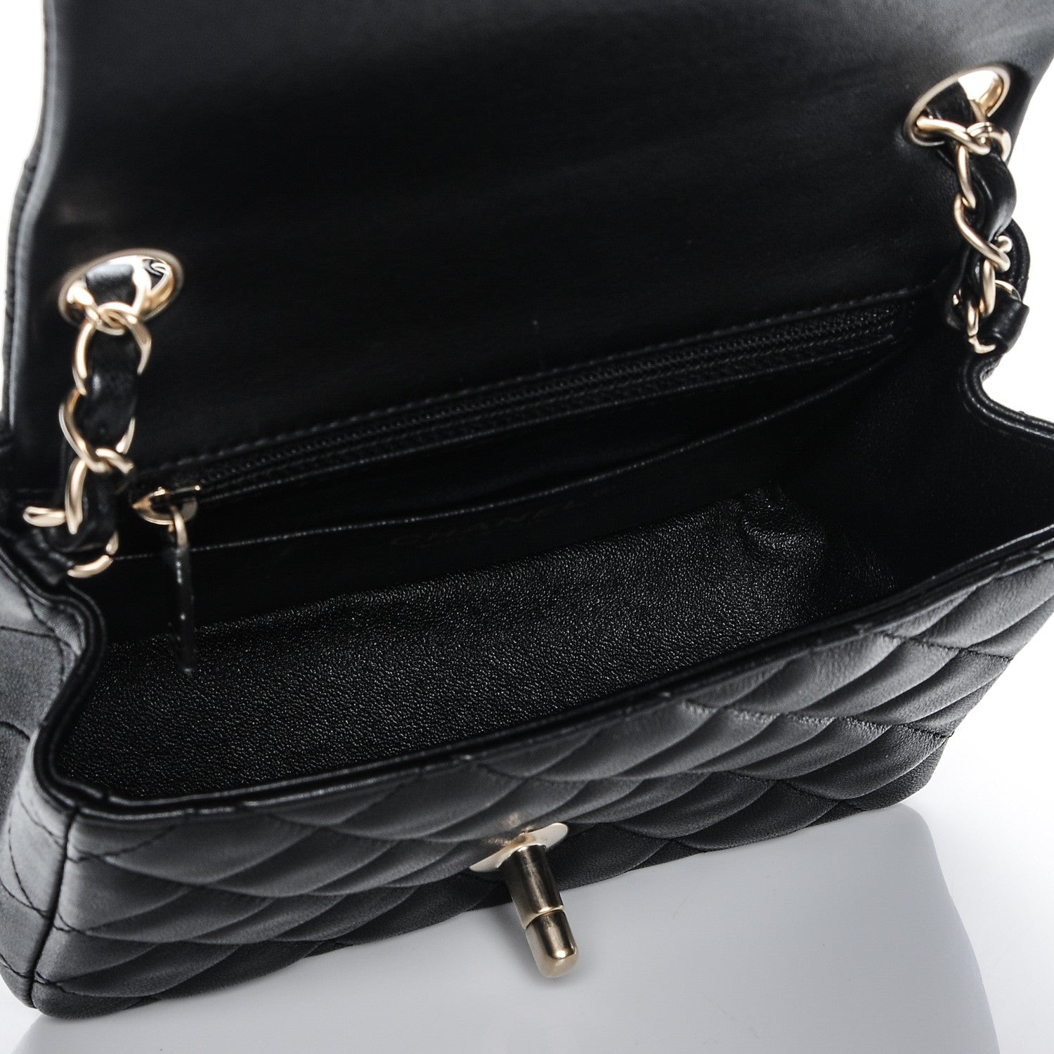 Chanel Lambskin Quilted Mini Square Flap Black 8 of 8