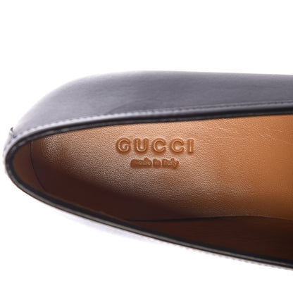 Gucci Calfskin Womens Jordaan Loafers 37.5 Black 7 of 8