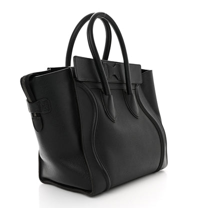 Celine Drummed Calfskin Mini Luggage Black 3 of 19