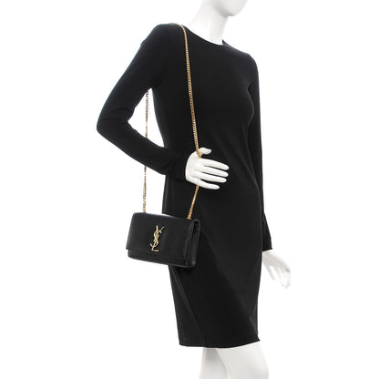 Saint Laurent Grain De Poudre Small Monogram Kate Satchel Black 2 of 7