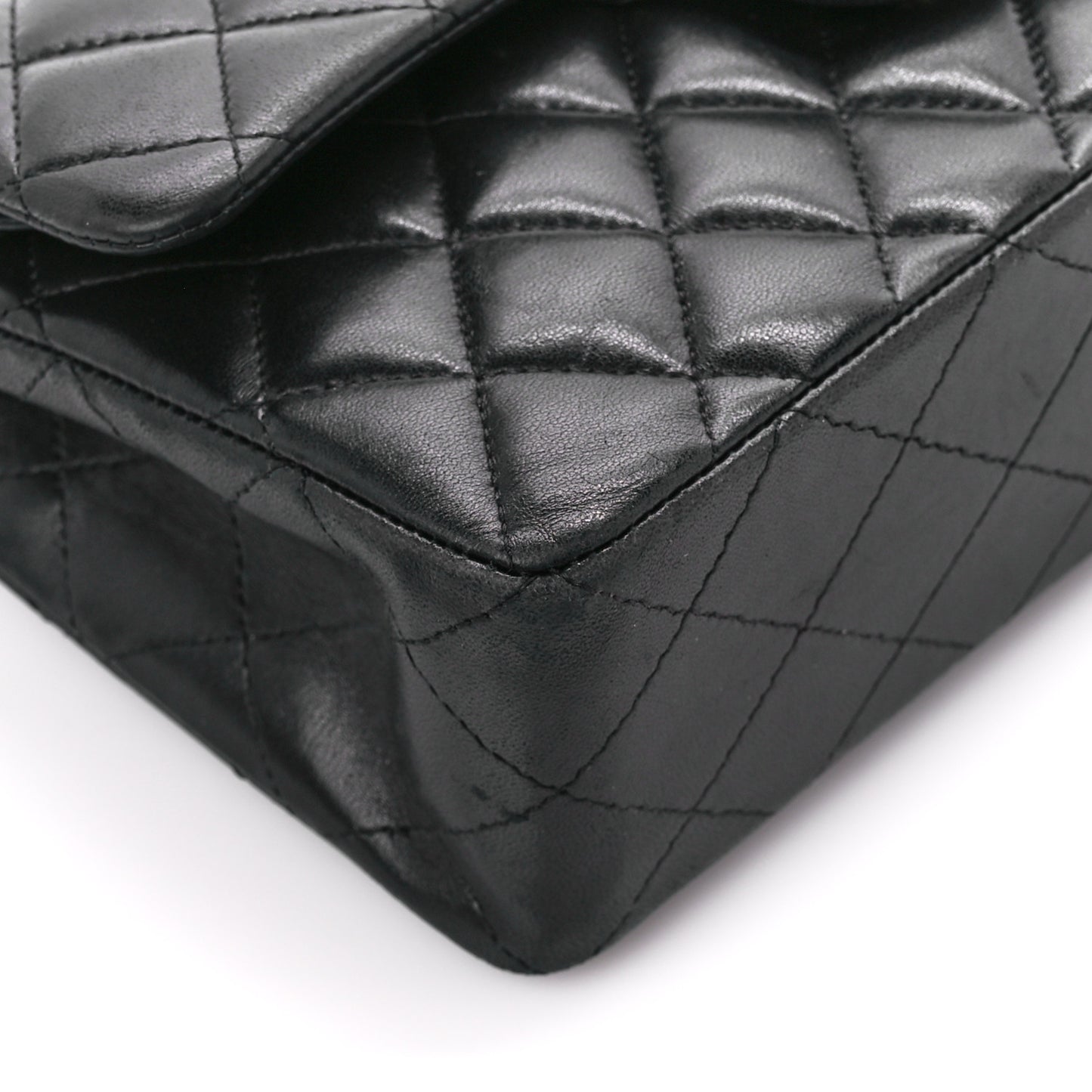 Lambskin Quilted Small Double Flap Black