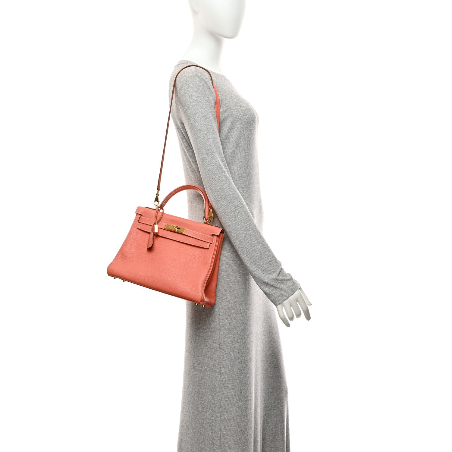 Hermes Taurillon Clemence Kelly Retourne 28  Flamingo 2 of 11