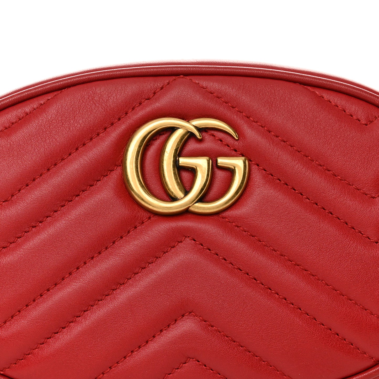 Calfskin Matelasse GG Marmont Belt Bag 85 34 Hibiscus Red