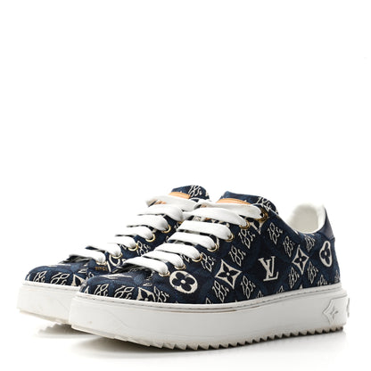 Louis Vuitton Jacquard Since 1854 Time Out Sneakers 38 Blue 3 of 7