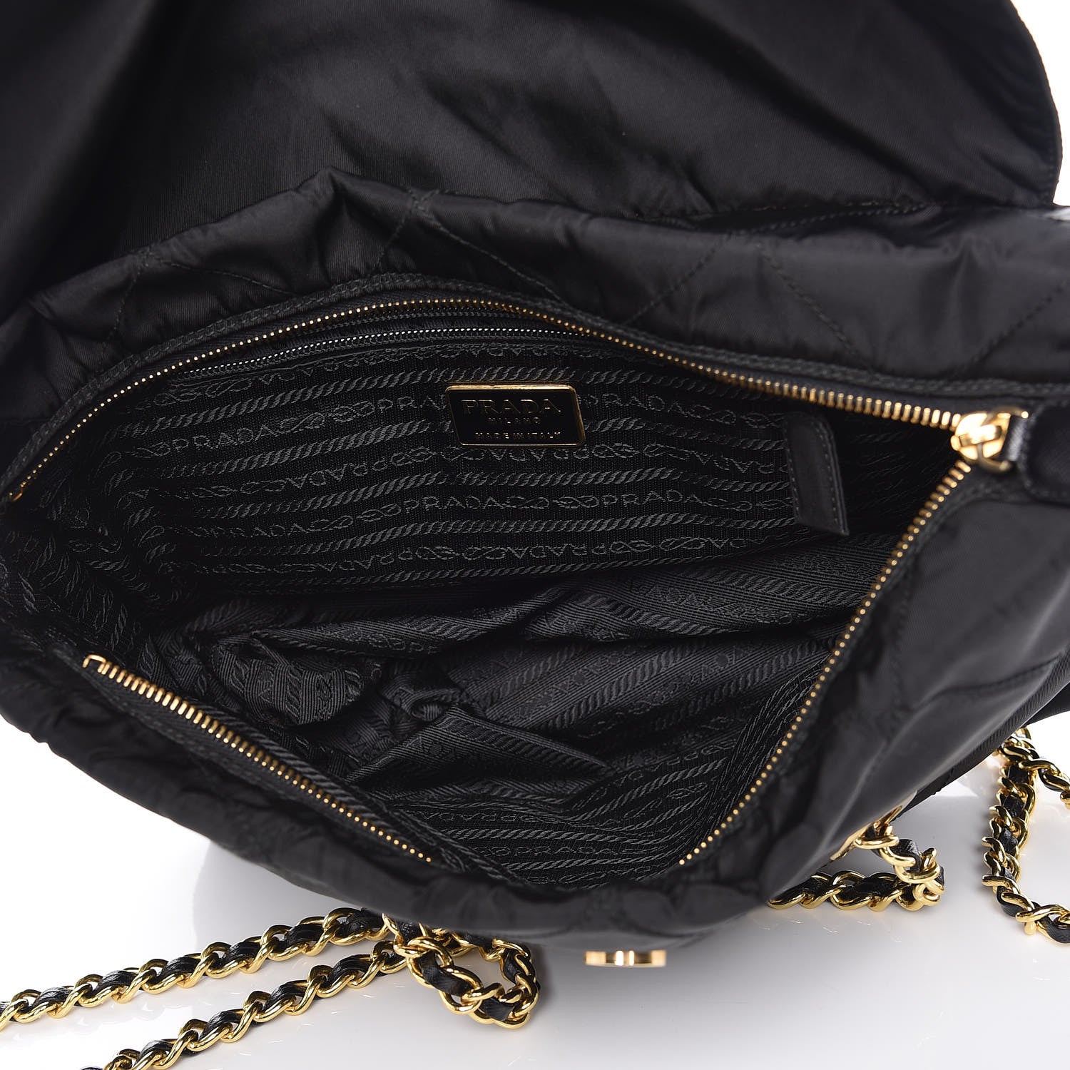 Prada Nylon Tessuto Impuntu Quilted Flap Shoulder Bag Black 5 of 12
