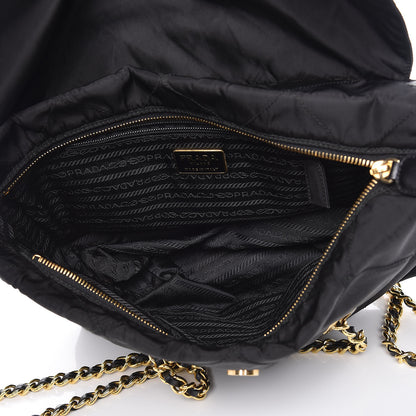 Prada Nylon Tessuto Impuntu Quilted Flap Shoulder Bag Black 5 of 12