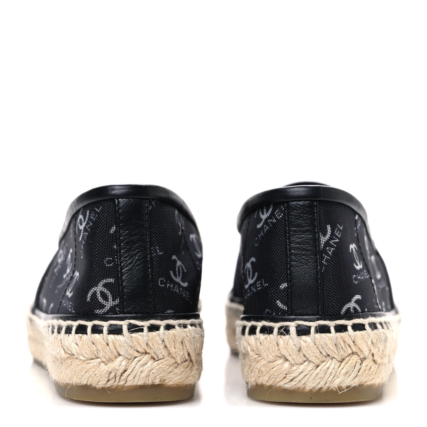 Chanel Mesh Grosgrain CC Espadrilles 36 Black White 6 of 9