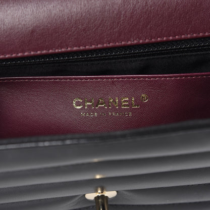 Chanel Shiny Lambskin Chevron Quilted Miroir Black 6 of 11