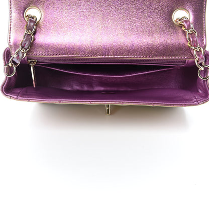 Chanel Iridescent Lambskin Quilted Mini Rectangular Flap Purple 5 of 11