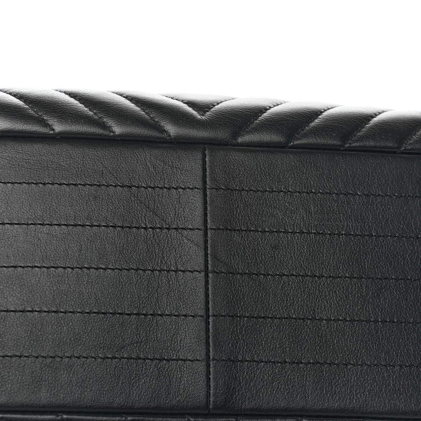 Calfskin Chevron Quilted Flap Tote So Black