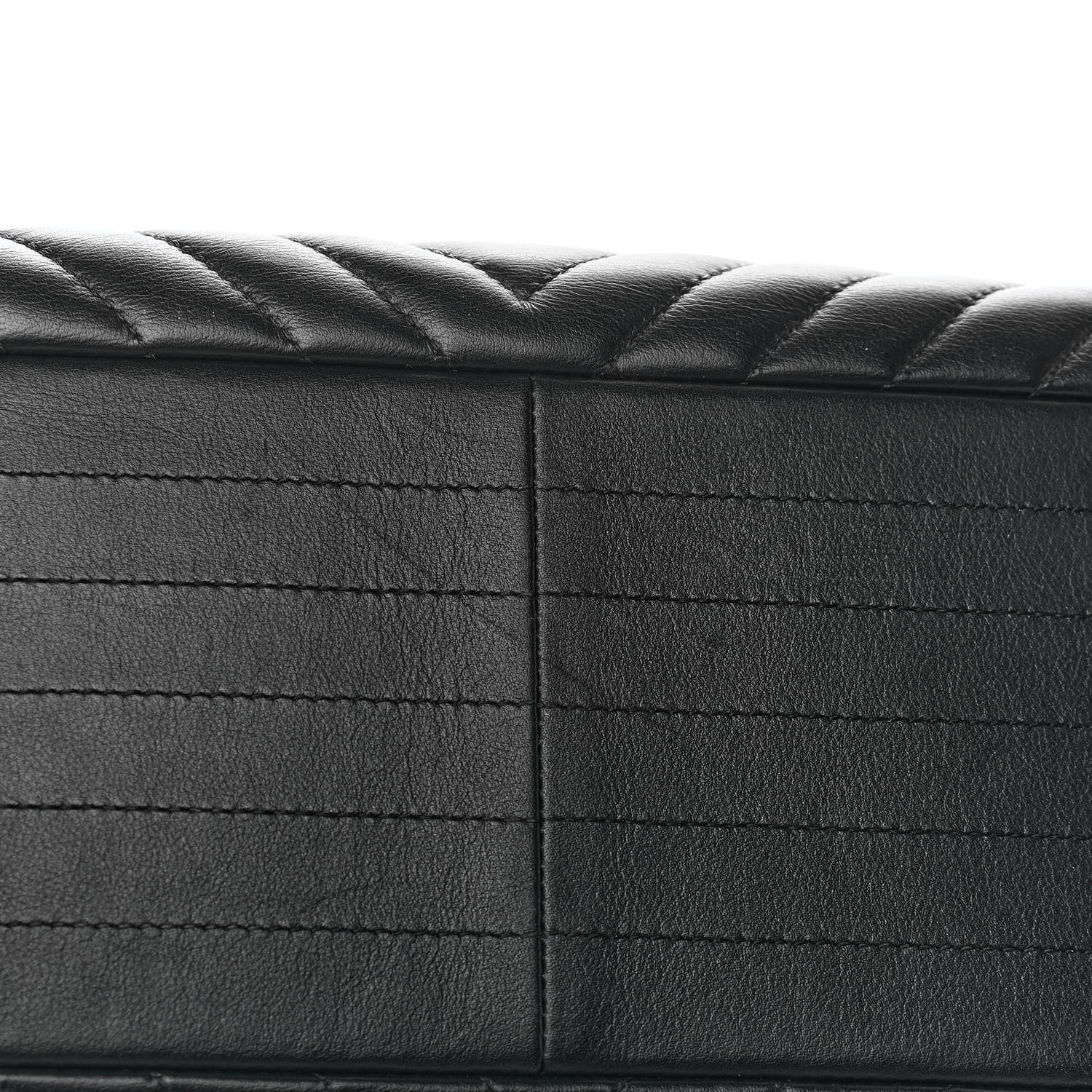 Chanel Calfskin Chevron Quilted Flap Tote So Black 7 of 10