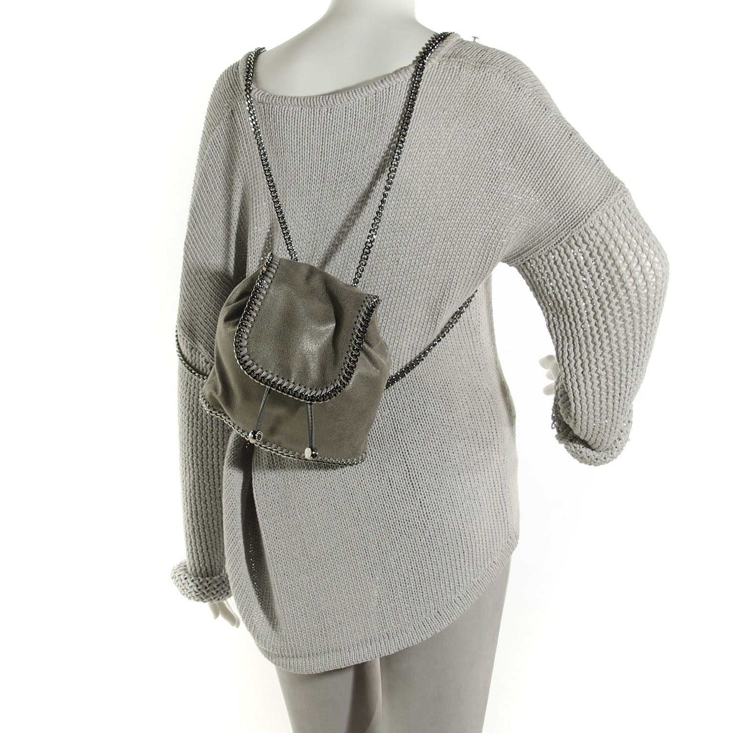 Stella McCartney Shaggy Deer Mini Rucksack Backpack Grey 2 of 9