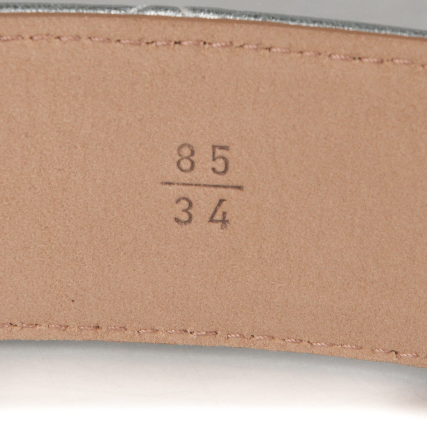 Chanel Metallic Lambskin Quilted CC Belt 85 34 Silver 5 of 7