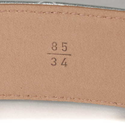 Chanel Metallic Lambskin Quilted CC Belt 85 34 Silver 5 of 7